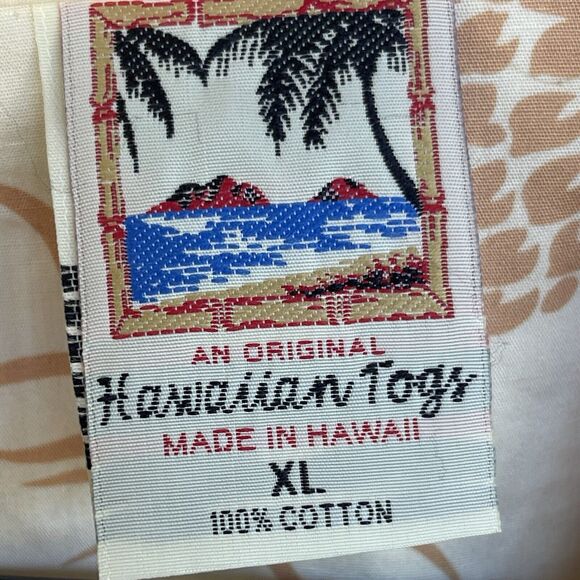 Hawaiian Togs Mens Shirt Extra Large XL Button Up Cotton Camp Shirt Guitar Luau - Picture 6 of 11